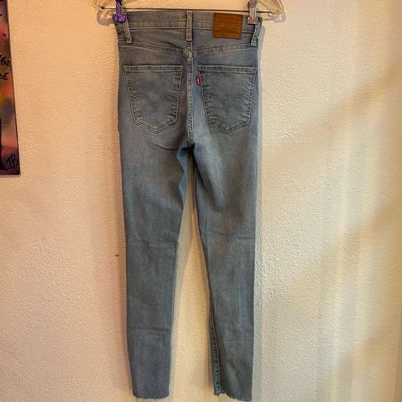 Levi’s Mile High Super Skinny Jeans with Holes and Frayed Bottoms - Picture 8 of 11